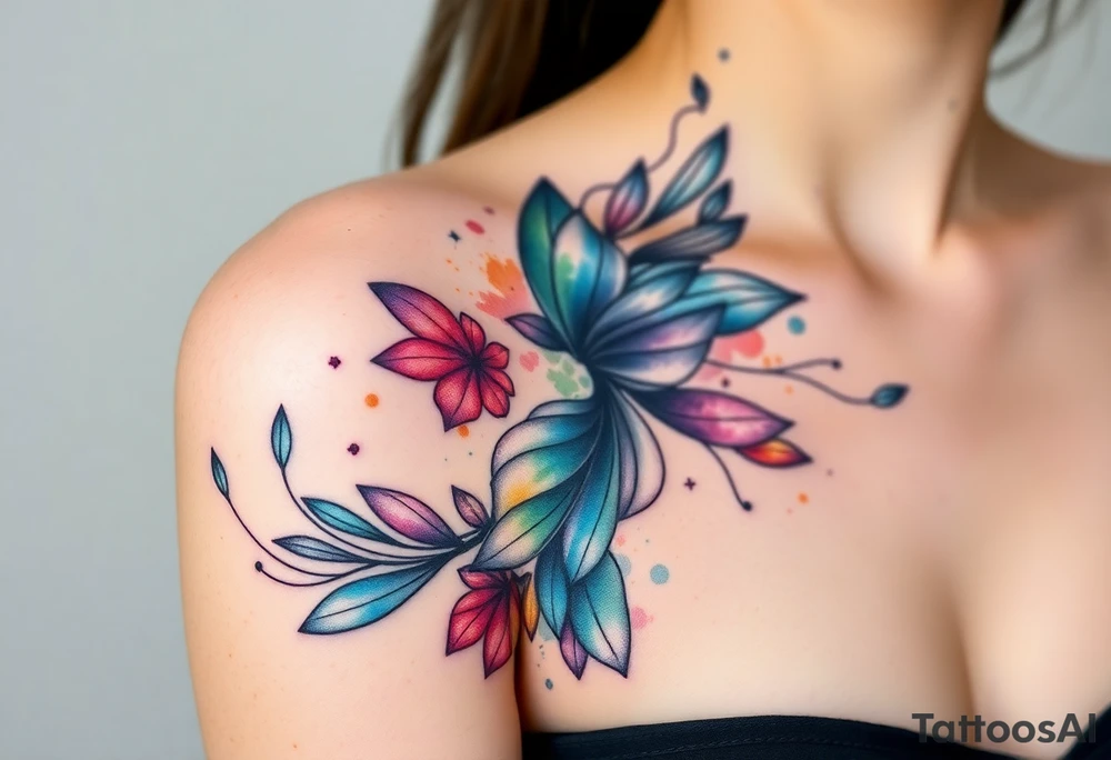 Desenhe uma tatuagem que simbolize força, liberdade e conexão com a multiplicidade da vida, incorporando elementos abstratos e fluidos, com linhas que sugiram movimento e transformação contínua. Evite clichês e busque um design original e significativo. tattoo idea