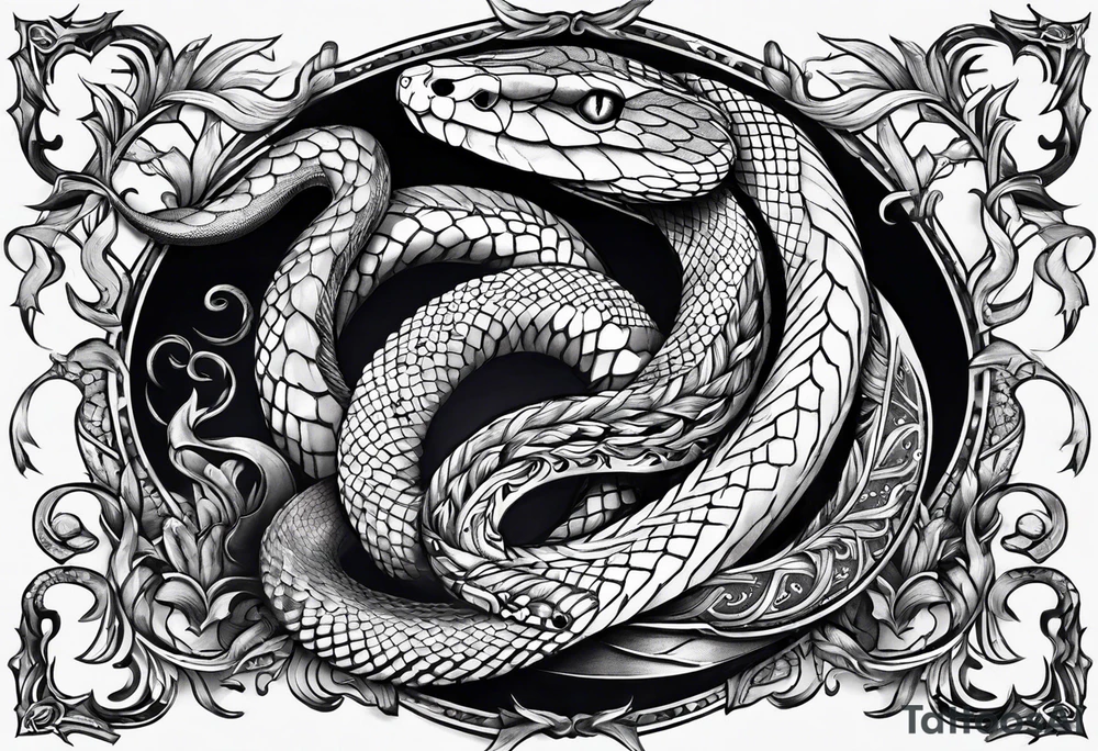 A snake with a dagger tattoo idea