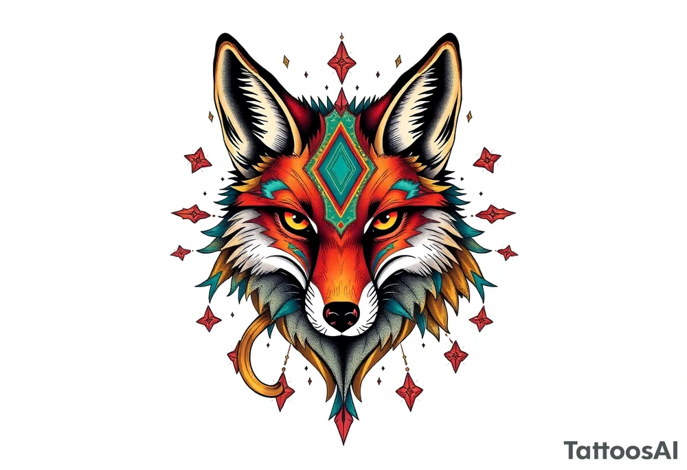 adult fox tattoo idea