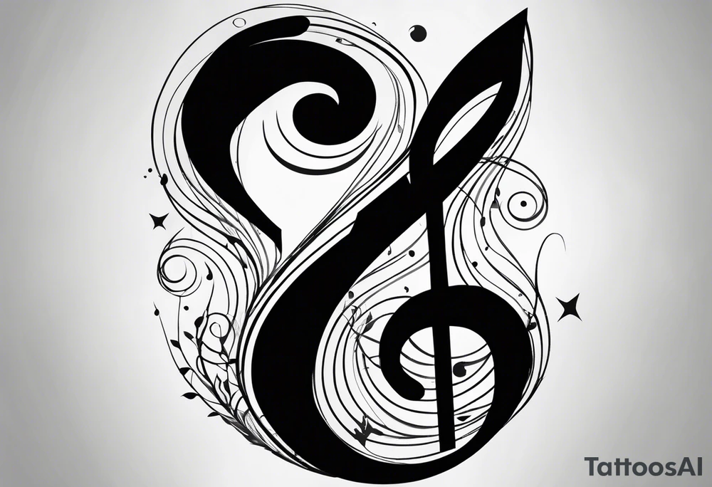 bass clef tattoo idea