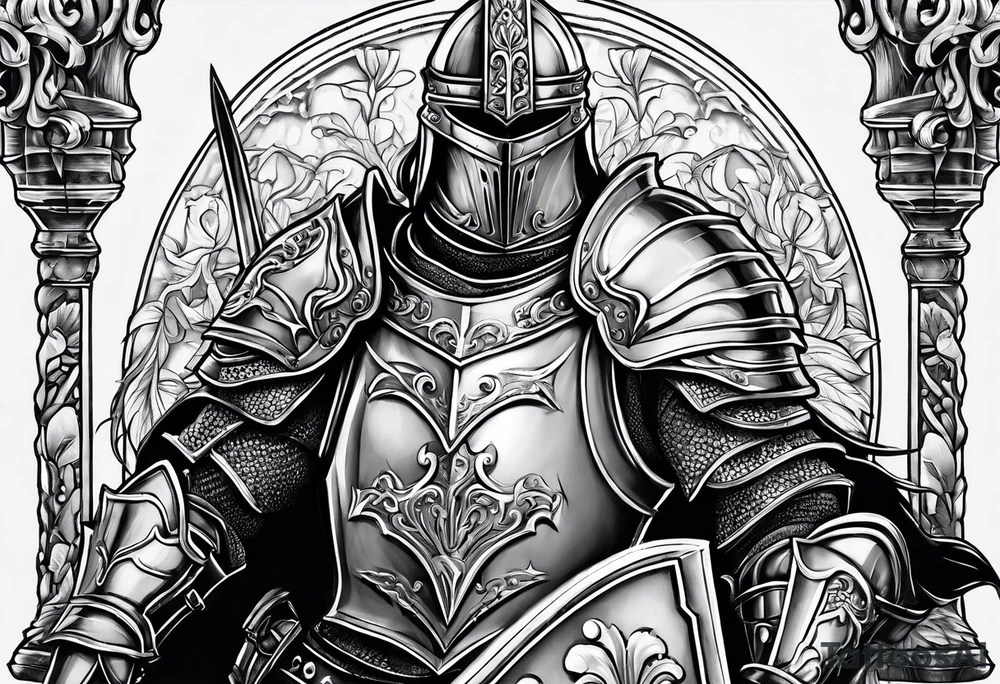 knight in heavy armor tattoo idea