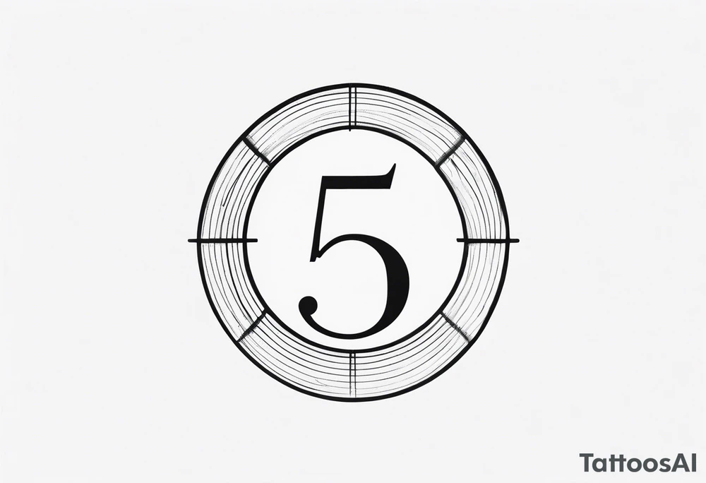 Number 5 with halo tattoo idea