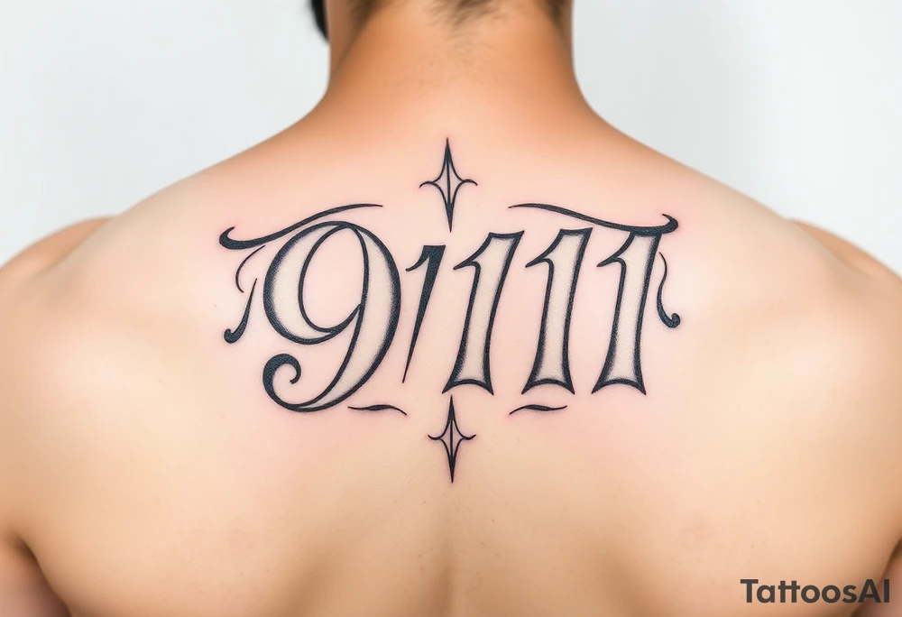 Artsy creative way to write 911 tattoo idea