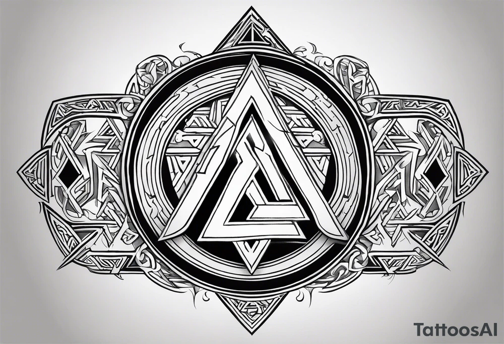 Valhalla shield sword valknut tattoo idea