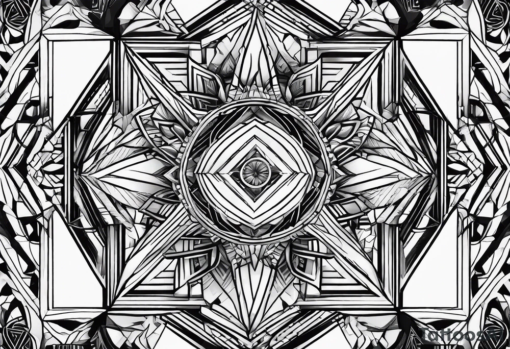 geometric square tattoo idea