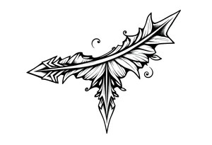 thick  arrow that show down tattoo idea