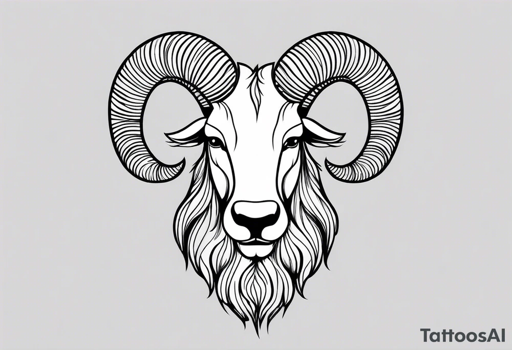 capricorn with beard tattoo idea
