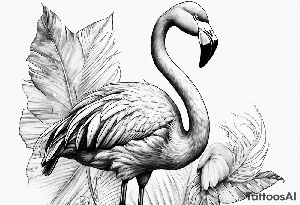 cute flamingo tattoo idea