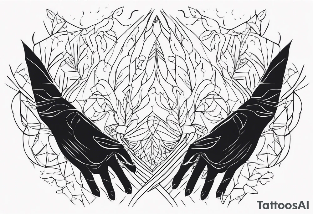 Abstract Hands Reaching tattoo idea
