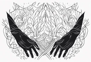 Abstract Hands Reaching tattoo idea