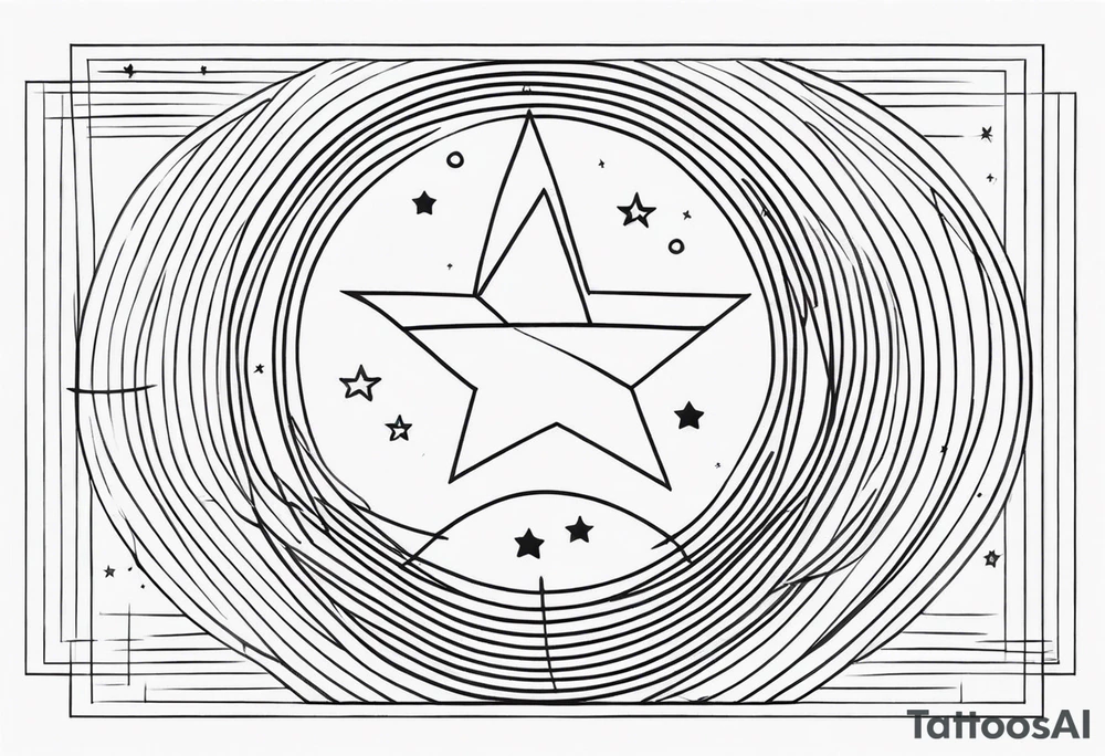 small stars and lines tattoo idea