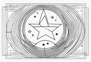 small stars and lines tattoo idea