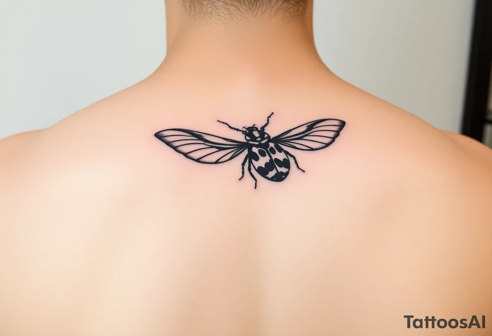 Ladybug flying tattoo idea