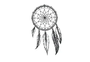 dreamcatcher with feathers for the memory of my grandma, slim tattoo idea
