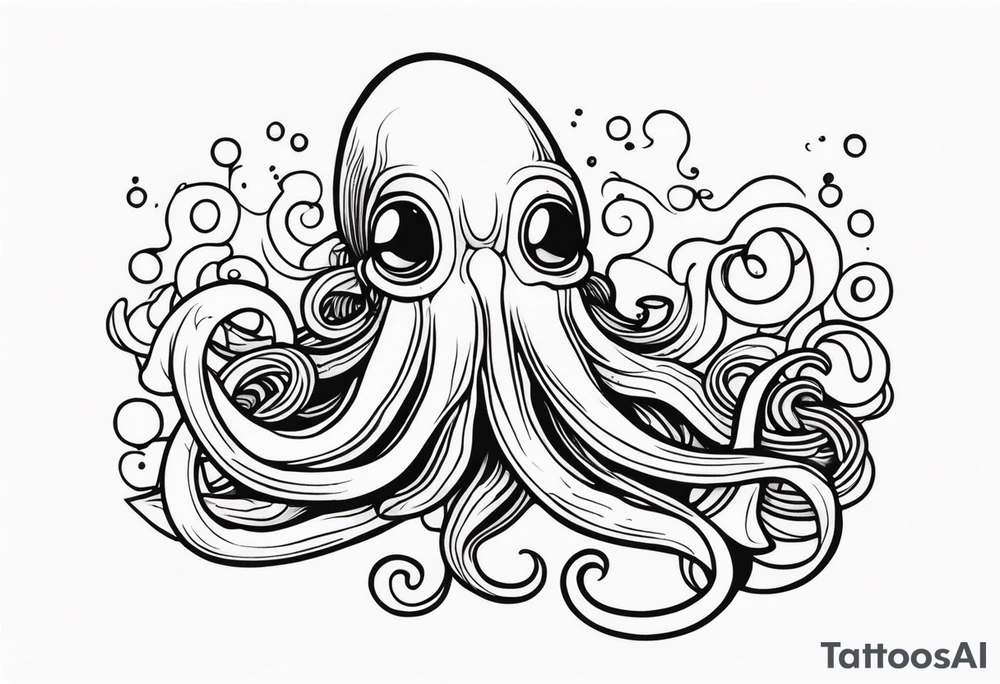 Fear of the deep squid body ink
lowbrow art tattoo idea