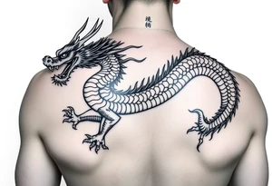 powerful dragon with Chinese style themed tattoo idea