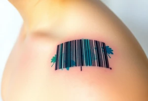 A barcode where the lines glitch and distort at the edges, symbolizing a love that breaks traditional codes. tattoo idea