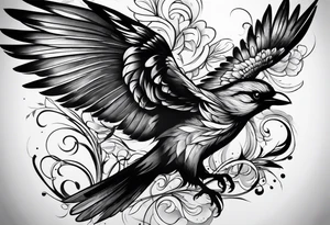 Shadow birds half sleeve tattoo idea