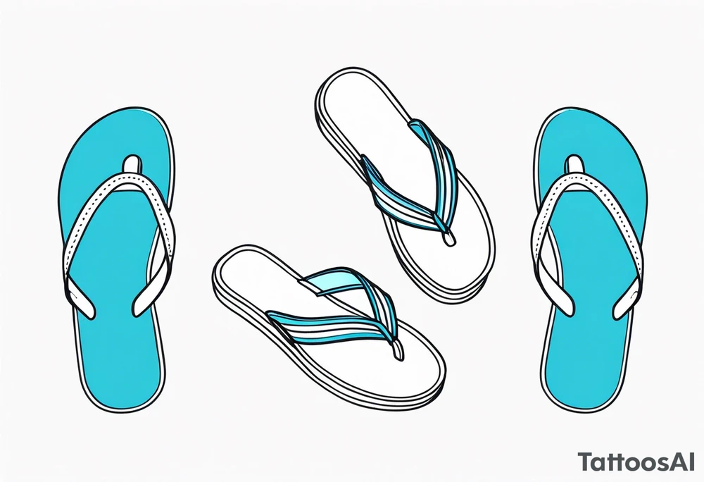 tiny light blue flip flop tattoo idea