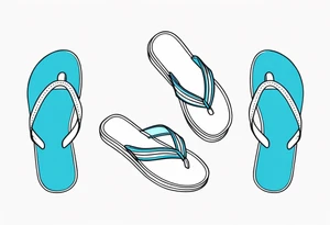 tiny light blue flip flop tattoo idea