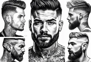 Tattoo artist very short hair man tattoo idea