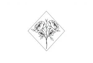 Small Roses in a diamond shape tattoo idea