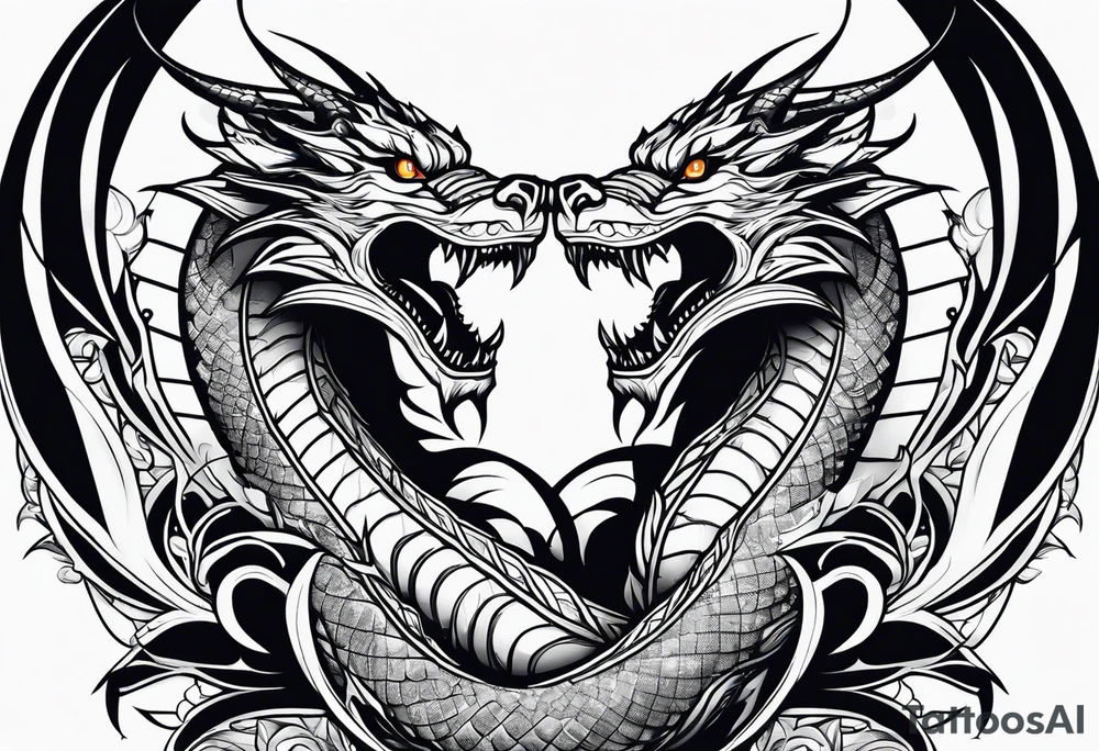 roaring dragons tattoo idea