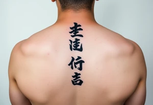 Unique Clean, modern wu wei, vertical tattoo idea