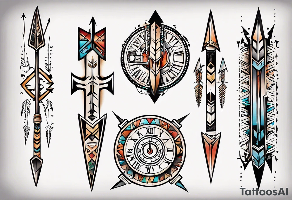 arrow and roman numerals tattoo idea