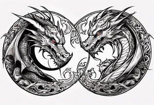Dragons Creating Yin Yang tattoo idea