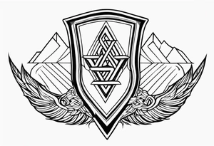 Valhalla sword shield axe Valknut tattoo idea