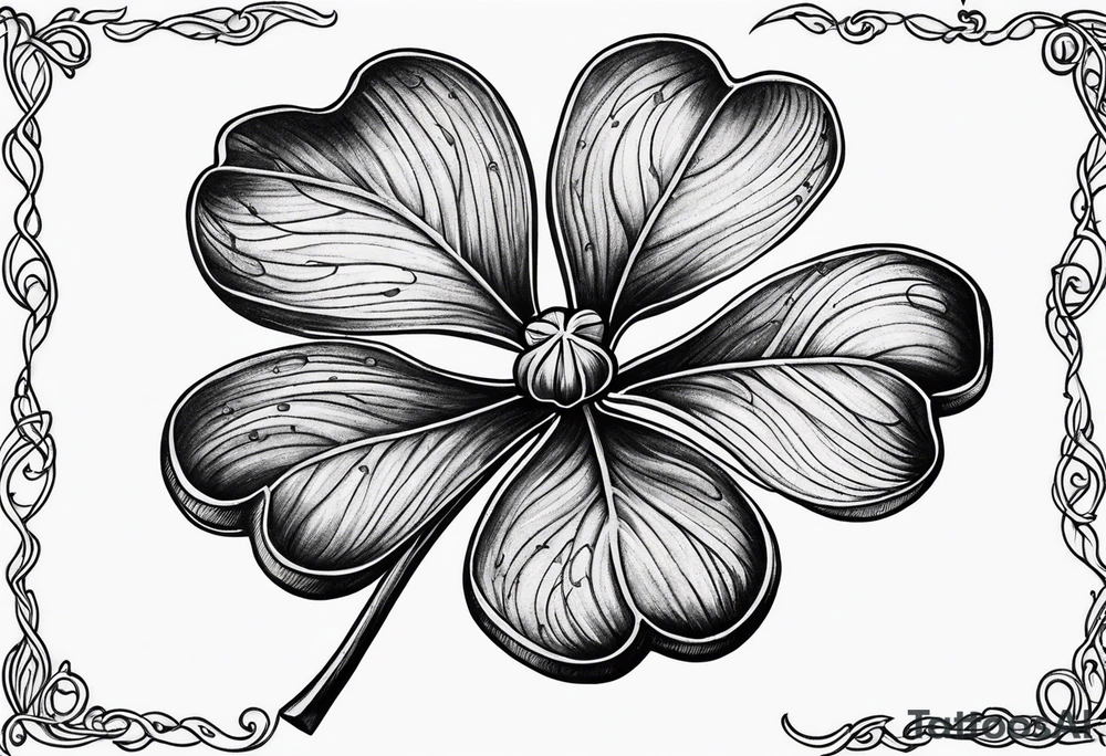 a single three leaf clover with vine tattoo idea