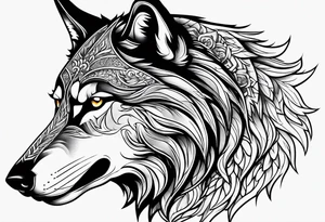 Slavic wolf tattoo idea