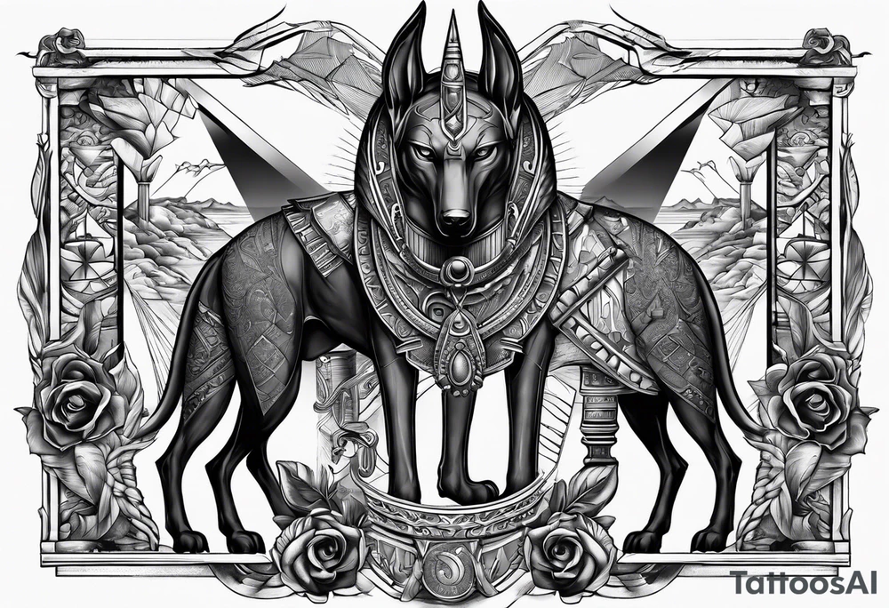 Batalla Anubis and ra tattoo idea