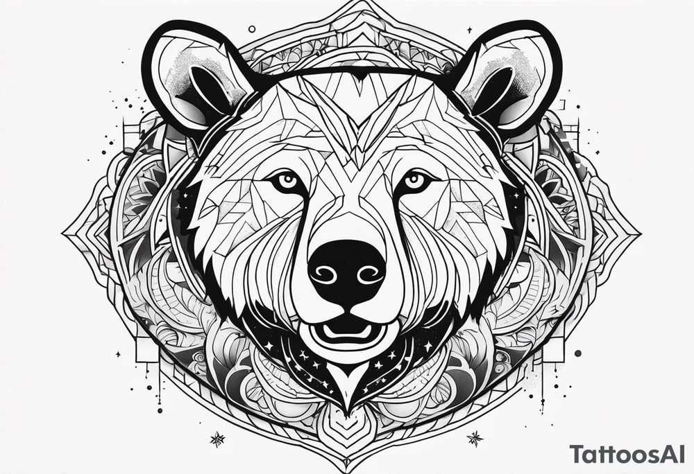Cosmic bear tattoo idea