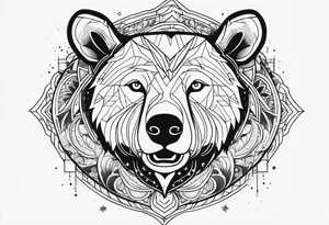 Cosmic bear tattoo idea