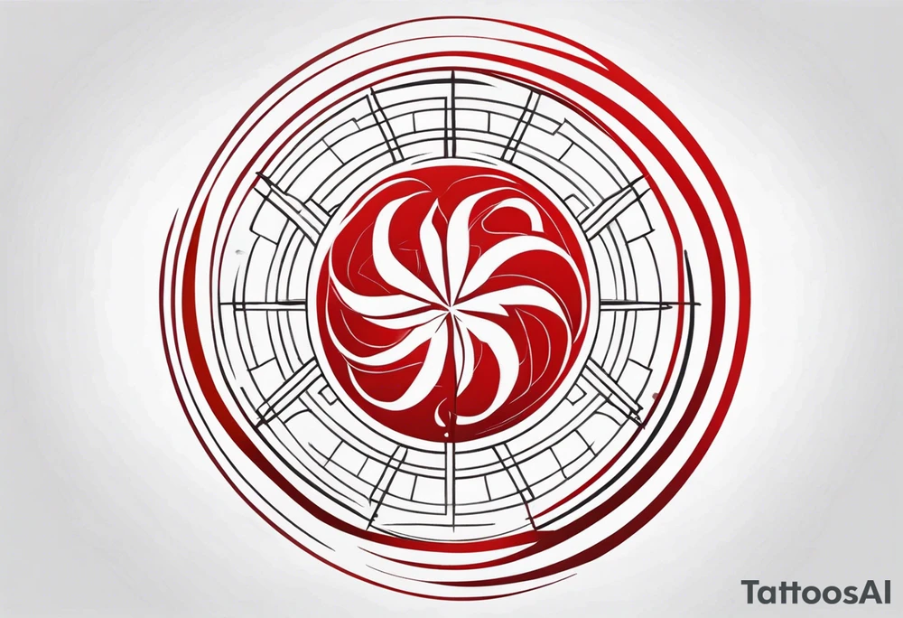 circular red mark, brand, sigil, shade of a spirit tattoo idea