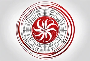 circular red mark, brand, sigil, shade of a spirit tattoo idea