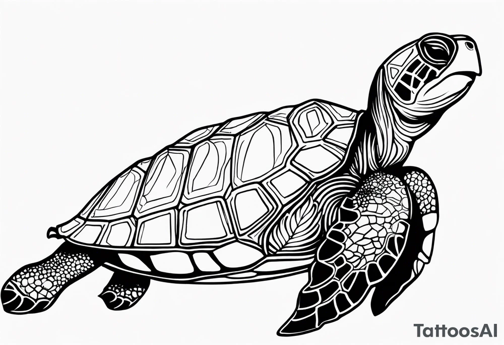 fineline turtle tattoo idea