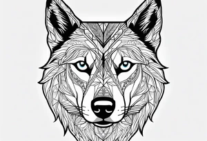 serious looking Siberian Husky 50/50 tattoo idea