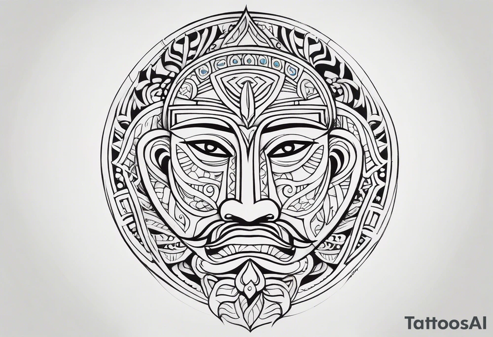 Polynesian chin tattoo tattoo idea