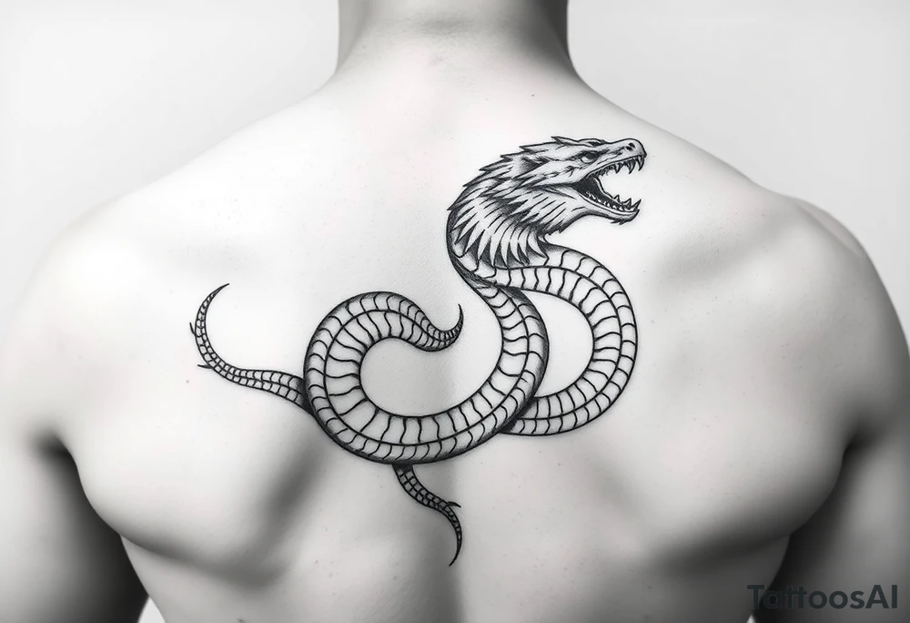 Mythical serpent tattoo idea