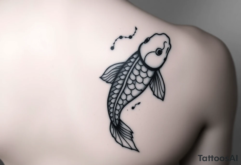 I would like to get a tattoo on my arm, and I have chosen a motif that represents persistence, determination in pursuing goals, and not giving up. It is a koi fish swimming upstream toward its destination despite the obstacles and dangers along the way. The Japanese theme seems really appealing to me, but it feels too literal. I was wondering if, based on the attached pictures, you could create designs that convey this idea in a slightly less obvious and more abstract way. I would like this tattoo to remind me that one must never give up and always keep moving forward, but I don’t want it to be too literal. The Japanese motif is also important to me (including the koi fish), as I spent a significant period of my life in that country.\ tattoo idea