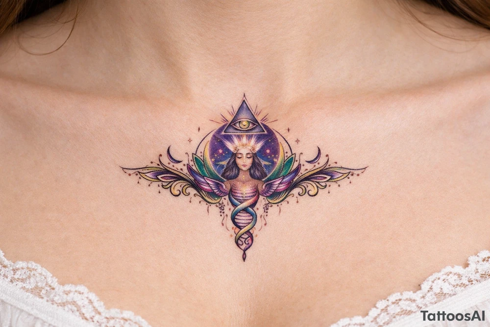 dna comciousness higher self awakening under boob tattoo tattoo idea