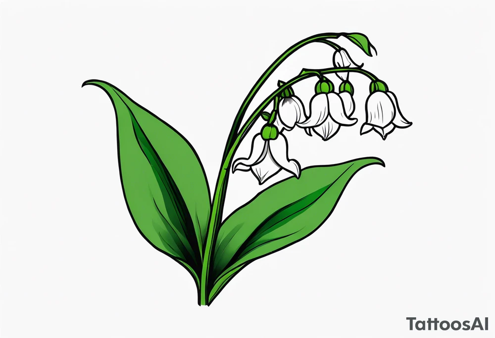 Neo traditional lily of the valley tattoo idea