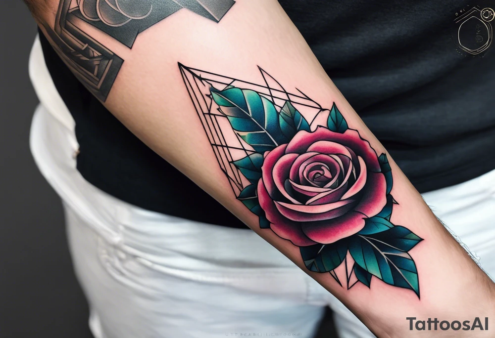 forearm tattoo, geometric, subtle, men,
rose tattoo idea