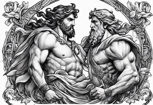 Olympian Hermes and Poseidon tattoo idea