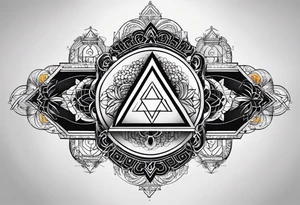 Hebrew phrase הרפו ודעו. Arm length for a female. Divine geometry tattoo idea