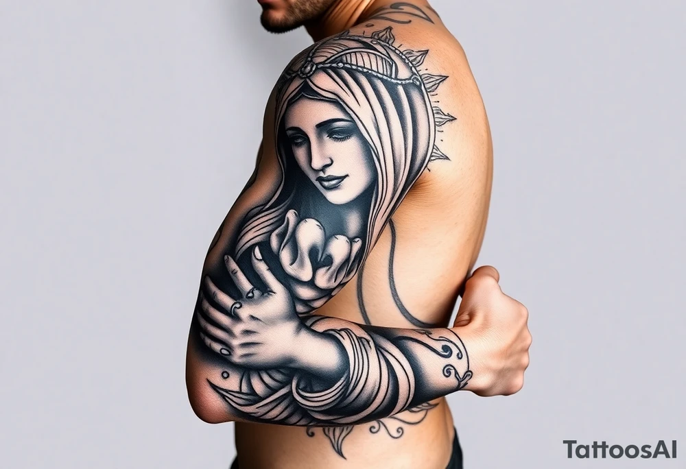 Mexican gang virgin mary tattoo idea