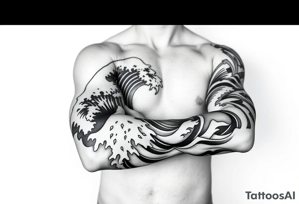 sea ​​waves tattoo idea